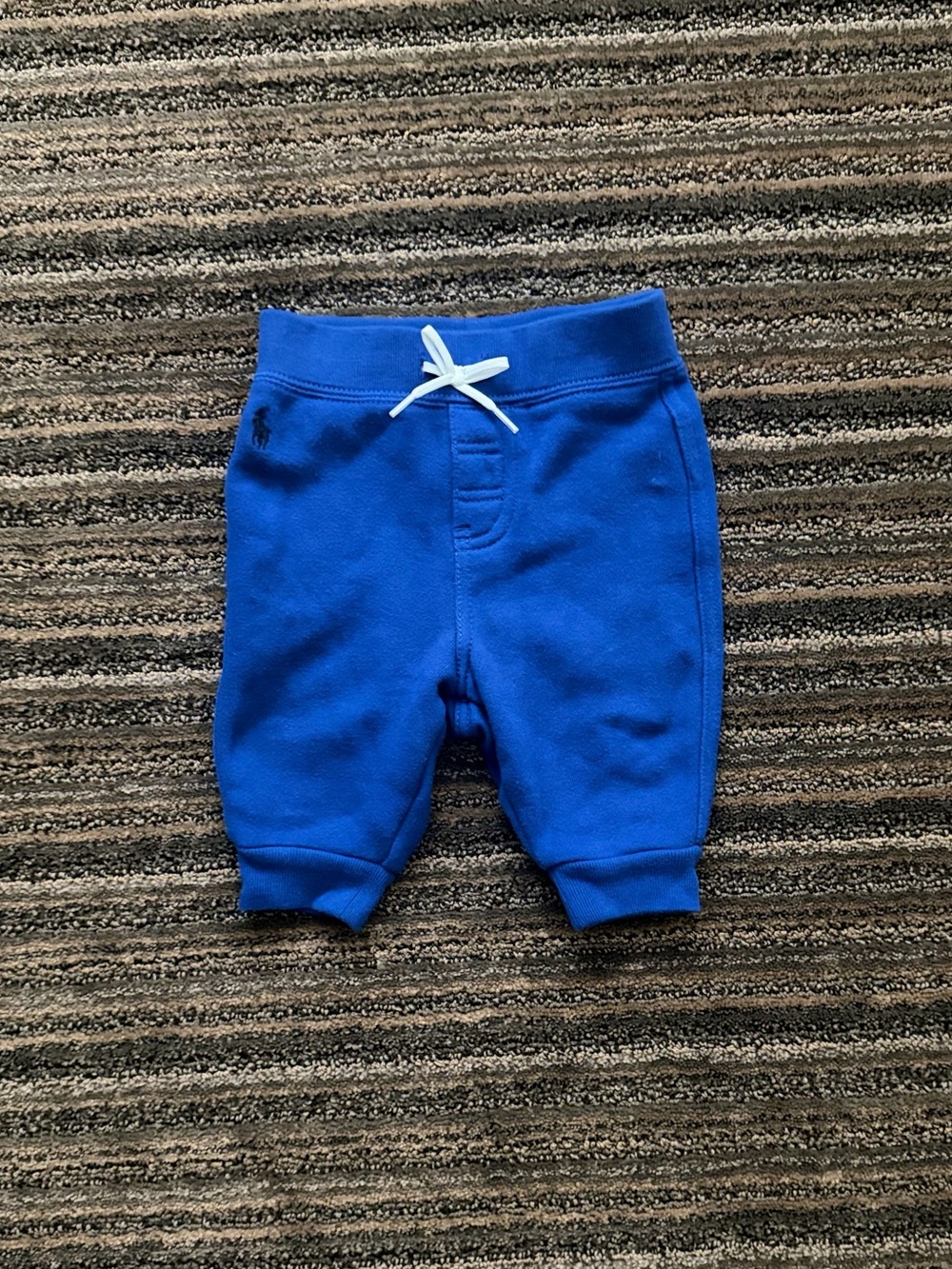 Ralph Lauren Unisex Royal Blue Cotton Jogger Pants with White Drawstring